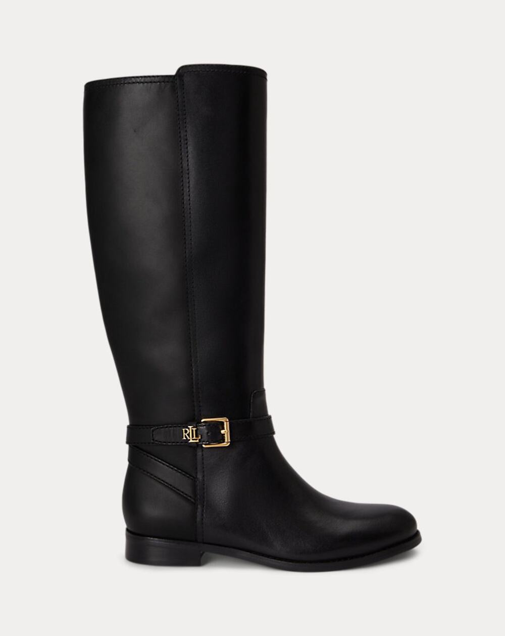 NWOT Ralph Lauren Brookie II Calfskin Leather Tall Boot in "Black" Size 10